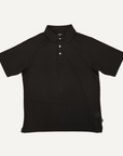 Raglan Sleeve Mesh Polo Black