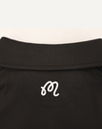 Raglan Sleeve Mesh Polo Black