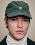 Swan Logo Cotton Corduroy Cap - Forest