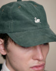 Swan Logo Cotton Corduroy Cap - Forest