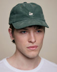 Swan Logo Cotton Corduroy Cap - Forest