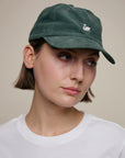 Swan Logo Cotton Corduroy Cap - Forest