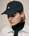 Swan Logo Cotton Twill Cap - Black