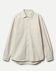 Sturdy Cotton Twill Long Sleeve Shirt- Ivory