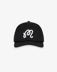 M Script Chainstitch Painters Hat Black
