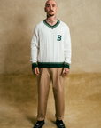 Cable Knit Varsity Jumper - Heritage Edition
