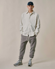 Sturdy Cotton Twill Long Sleeve Shirt- Ivory