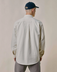 Sturdy Cotton Twill Long Sleeve Shirt- Ivory