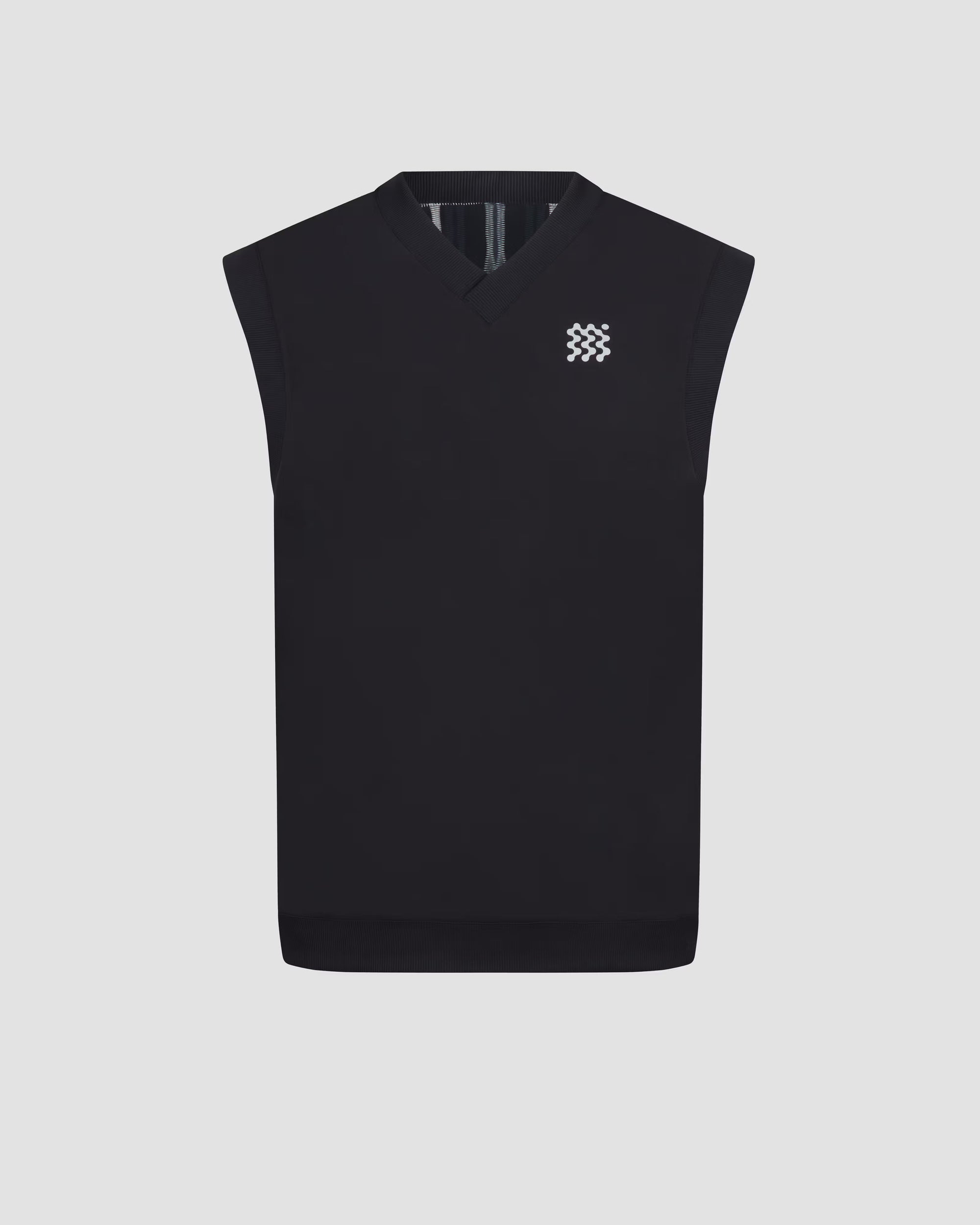 Reversible V-Neck Vest Black/Check