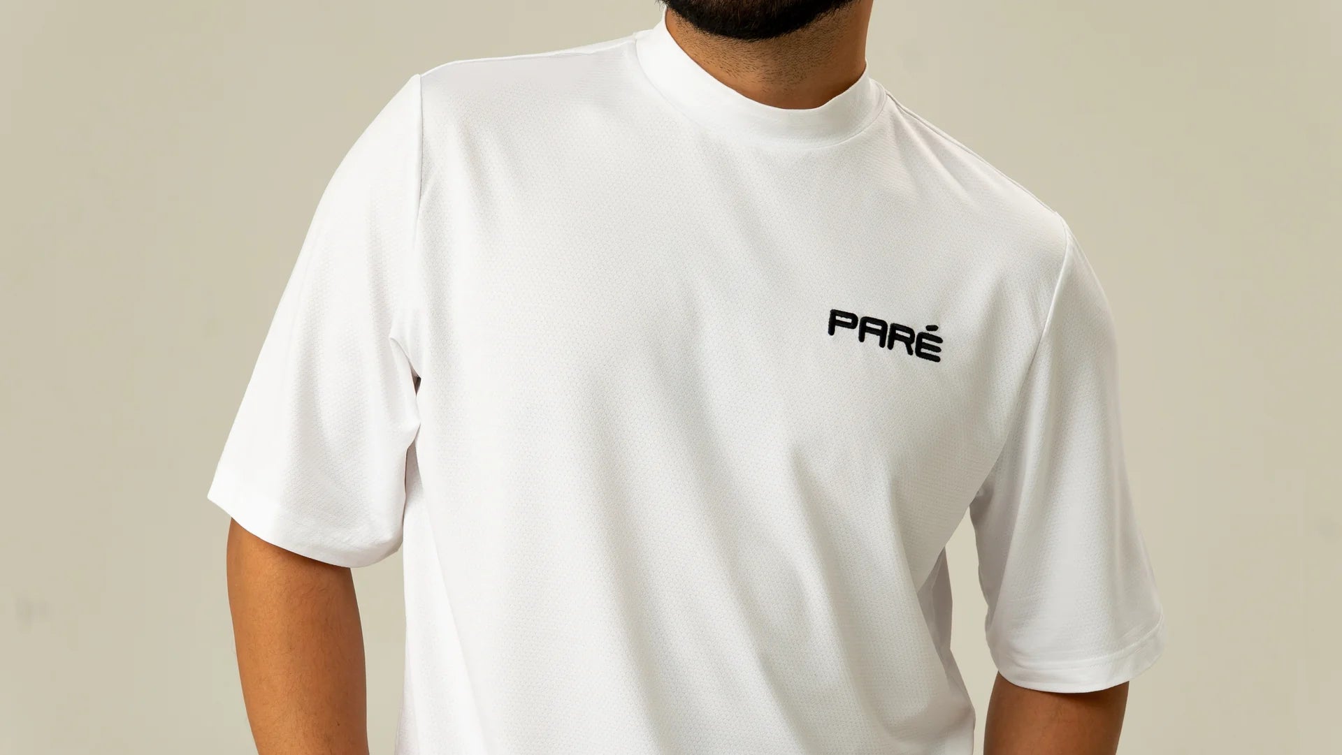 Paré Hex Weave Mockneck White