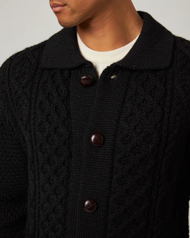 Hudson Aran Cardigan Black
