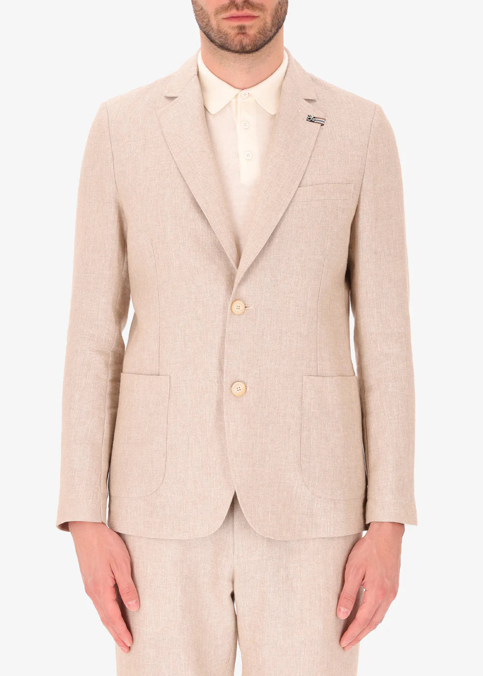 Linen Blend Fabric Jacket Certo Rope