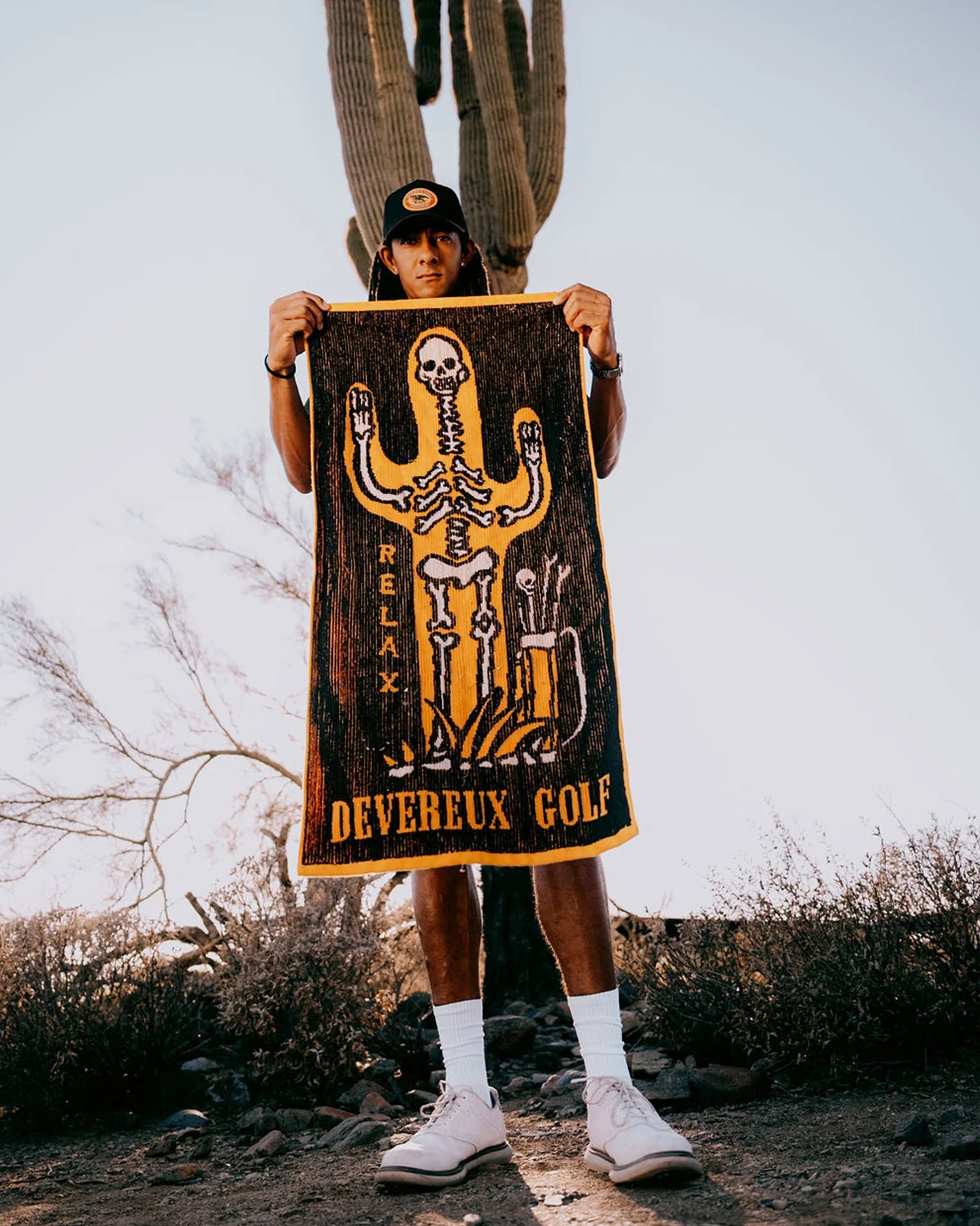 Knitted Cactus Voodoo Towel - Black