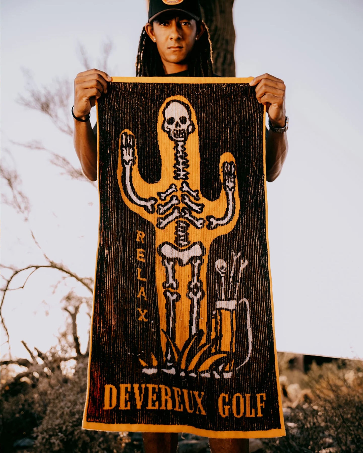 Knitted Cactus Voodoo Towel - Black