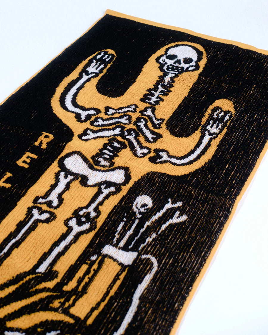 Knitted Cactus Voodoo Towel - Black