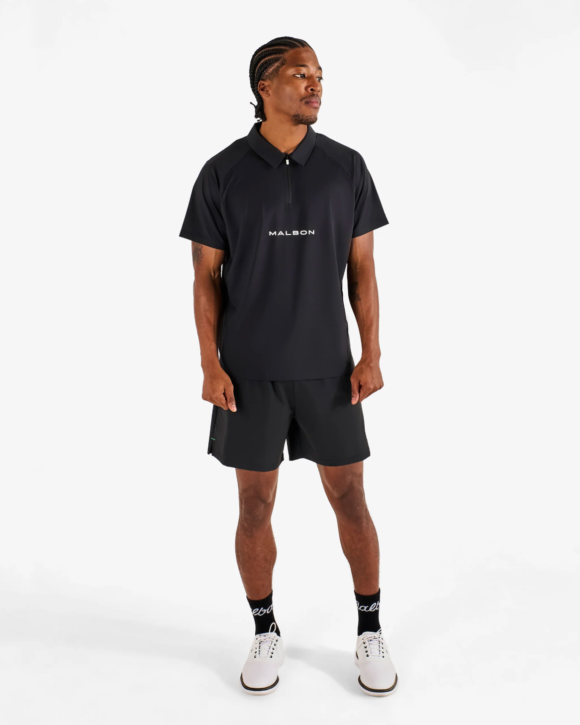 Performance Zip Raglan Polo Black