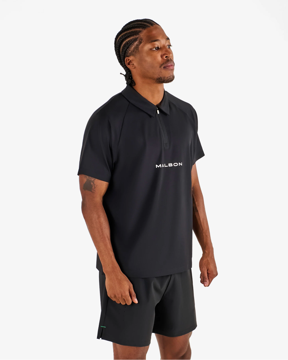 Performance Zip Raglan Polo Black