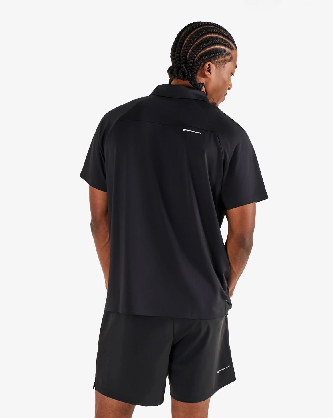 Performance Zip Raglan Polo Black