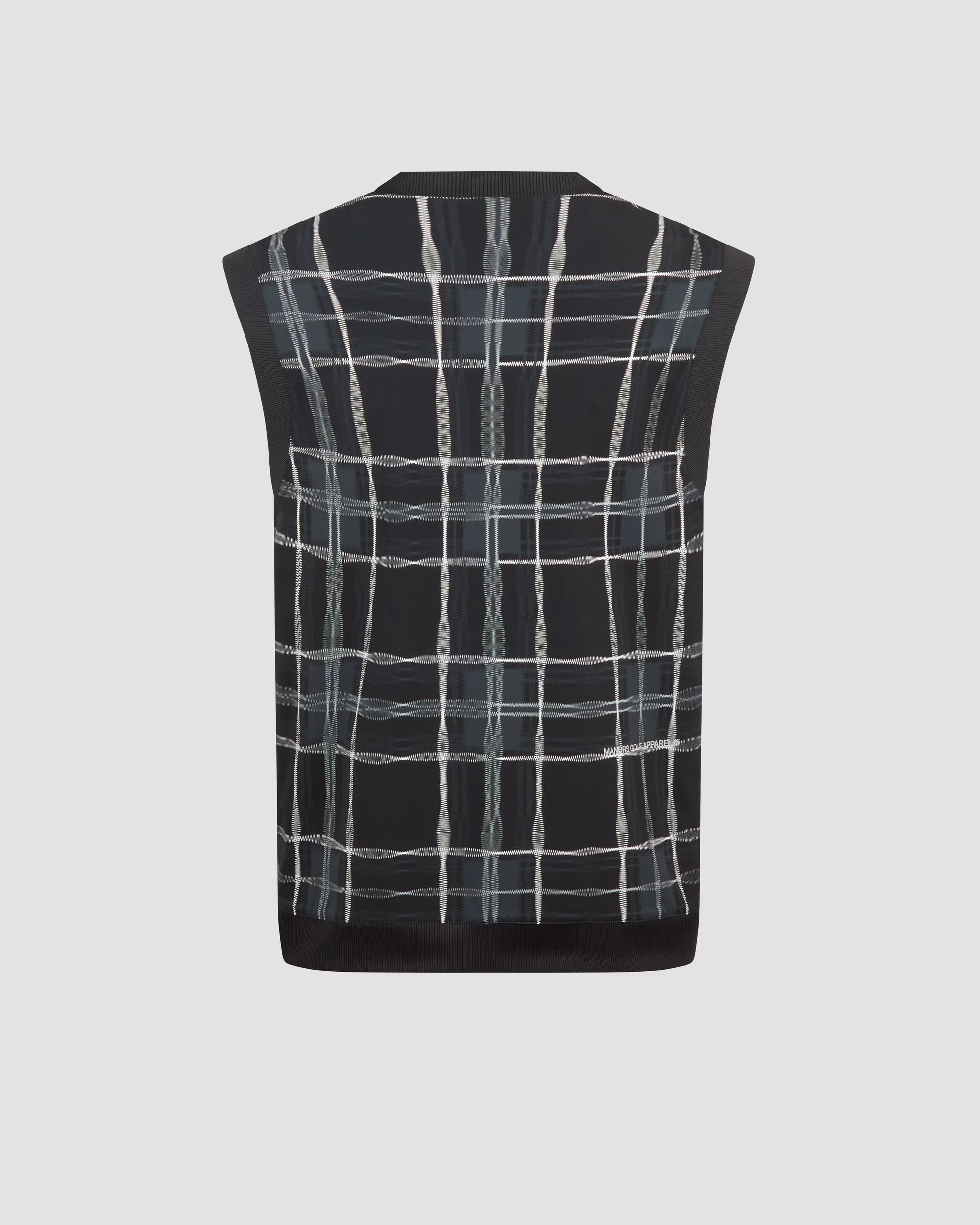 Reversible V-Neck Vest Black/Check